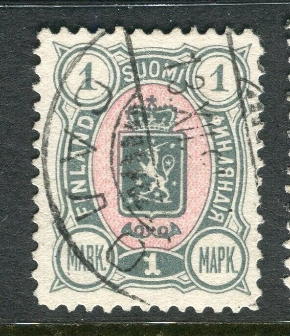 FINLAND; 1889-90 classic Numeral issue fine used Shade of 1M. fair Postmark