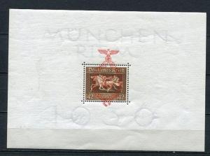 Germany 1937 Sheet Sc B105 Mi Block 10 MNH Overprint in Red Brown Ribbon Horse