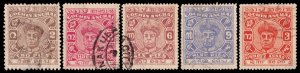 India - Cochin Scott 82-85, 88 (1946-47) Used F-VF, CV $21.60 Q