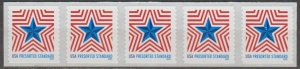 5832, 10K-Strip of 5 W/BK#01050 Center. Radiant Star MNH, (Presorted Standard)