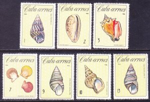 Cuba 1124-30 MNH 1966 Various Sea Shells Full Set of 7 Very Fine