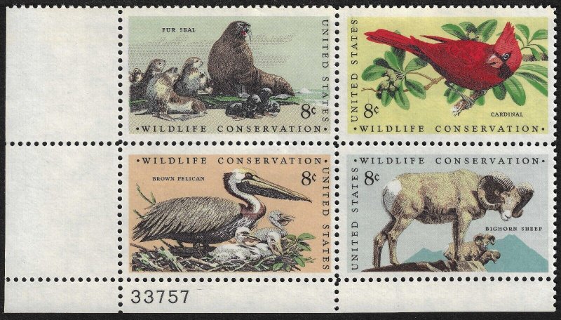 US 1467a - MNH Plate Block of 4. Wildlife Conservation. FREE SHIPPING!