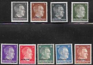 Deutsches Reich Mi1-6, Mi10-12 MH Ostland Overprint