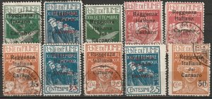 Fiume 1920 Sc 104-12,115 partial set MH/used