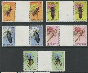 STAMP STATION PERTH St Vincent #593-597 Gutter Pairs Set  MNH CV$6.00.