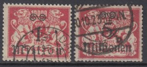 Germany - Danzig  Mi 163+167  high cat. value