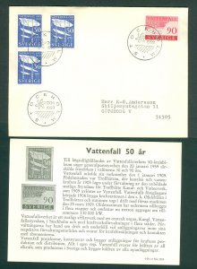 Sweden. FDC 1959. Swedish Power Board 50 Years. Scott# 3/538-539. Adr: Goteborg