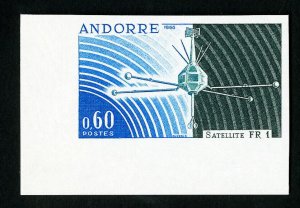 French Andorra # 171 Satellite Space Topical Imperforate Scott Value $135.00