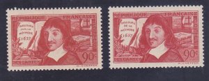 France 330-31 MNH OG René Descartes - Set of 2 Different Issues Very Fine