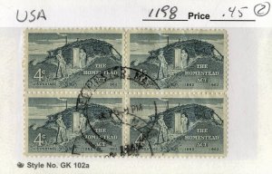 United States - SC #1198 - USED BLOCK OF 2 ON 104 CARD - 1962 - US089