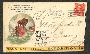 USA 279B STAMP BUFFALO NY J.I. PRENTISS & CO PAN AMERICAN EXPOSITION COVER 1899#