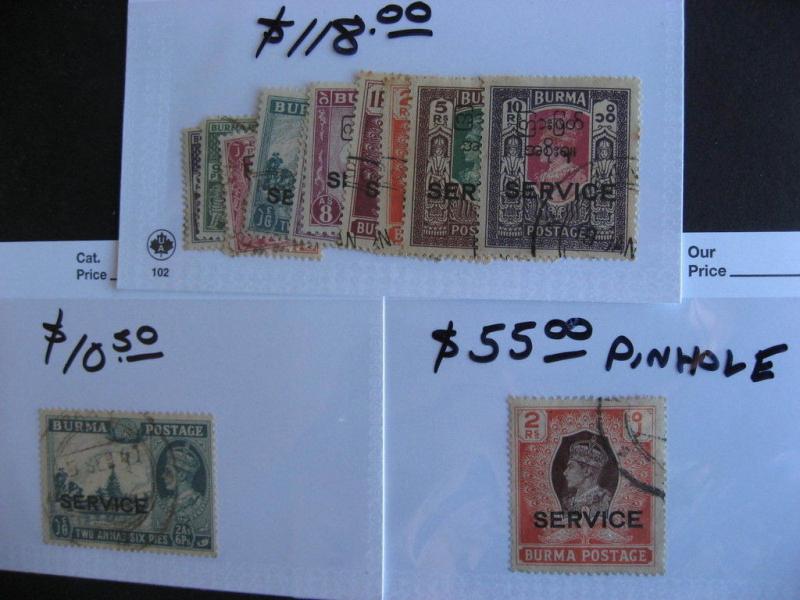 BURMA old interesting stuff on sales cards! PLZ Read Description