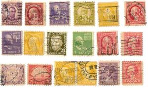 USA 18 used values, perfins(16)