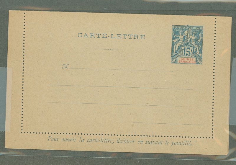 French Guinea  1892 15c blue on gray, edges not stuck