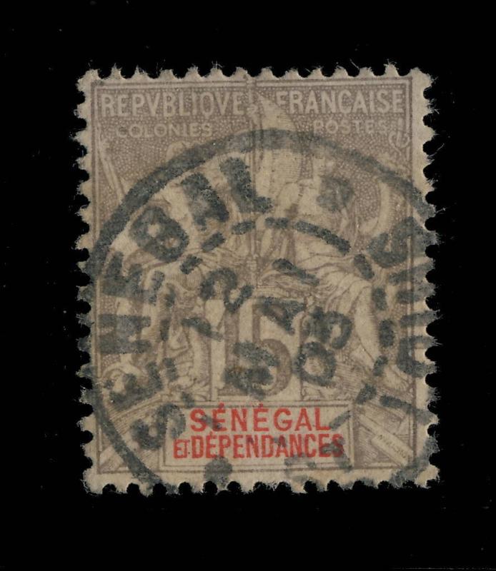 SÉNÉGAL - 1903 - CACHET  SÉNÉGAL / St-LOUIS SUR N°23 15c GRIS TYPE GROUPE