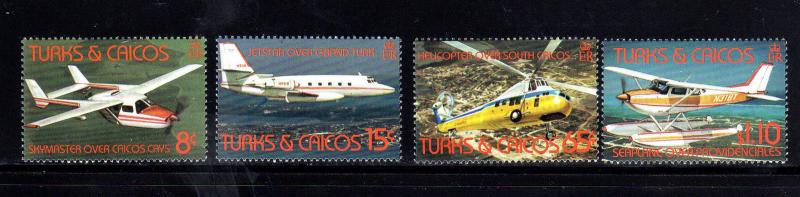 TURKS & CAICOS ISLANDS #535-538  1982  AIRCRAFT     MINT VF NH