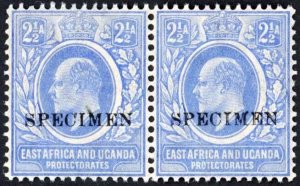 KUT SG20s KEVII 2 1/2a Wmk Mult Crown opt Specimen (locally) U/M PAIR