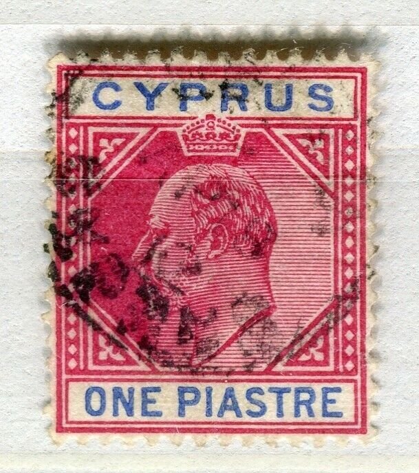 CYPRUS; 1904 early ED VII issue fine used 1Pi. value