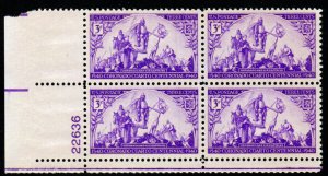 SC# 898 - (3c) - Coronado, Expedition, MNH plate blk/4 - LL # 22636