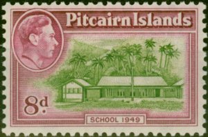 Pitcairn Islands 1951 8d Olive-Green & Magenta SG6a V.F MNH 