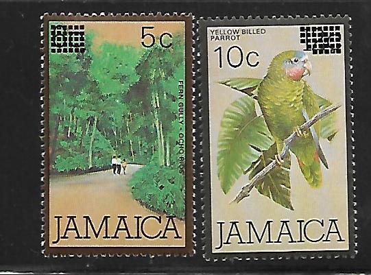 JAMAICA, 581-582, MINT HINGED,SURCHARGED