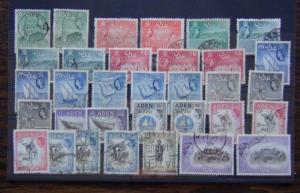 Aden 1953 - 1963 set 20s x 2 Range of Shades and Perforation Varieties Used