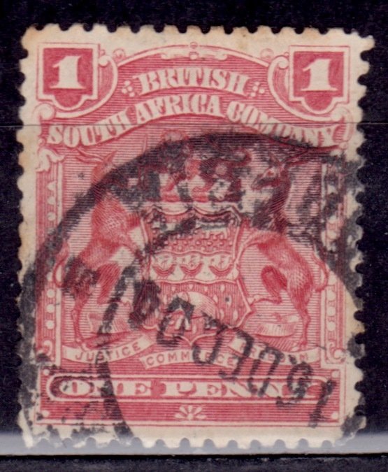 British South Africa Company, Rhodesia, 1898, Coat of Arms, 1p, used