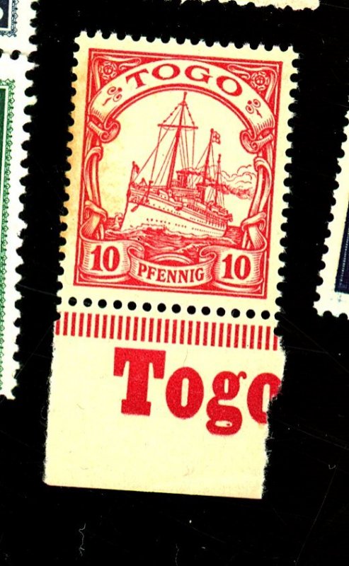 Togo #9 MINT FVF OG LH Minor Gum Toning Cat$20