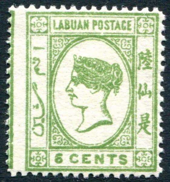 LABUAN-1892-93 6c Bright Green Sg 40 MOUNTED MINT V22832