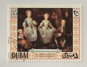 Dubai 1970 Scott 131 used - 35d, Children's Day, painting by W. Hogarth