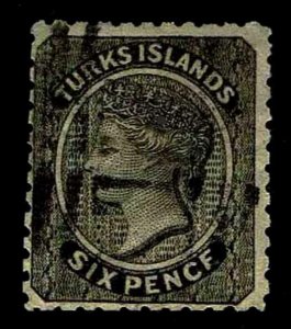 1867 Turks Islands #2 QV Unwatermarked - Used - F/VF - CV$140.00 (ESP#3326)