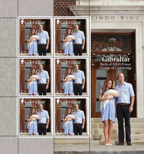 Gibraltar 2013 - Birth of Prince George - Sheet of 6 stamps - MNH