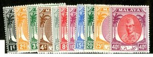 187 BCX  1951 Kelantan Sc.# 50/60 MNH**  cv $63 ( Offers welcome )