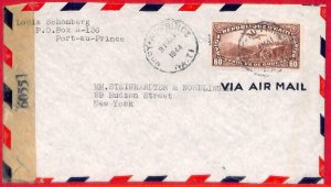 aa3657 - HAITI - POSTAL HISTORY -  Censored AIRMAIL  COVER  to  USA  1944