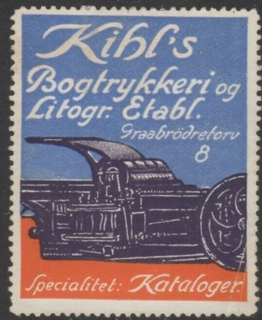 Denmark - Kihl's Book Printing & Lithograph Company Advertising Stamp - NG