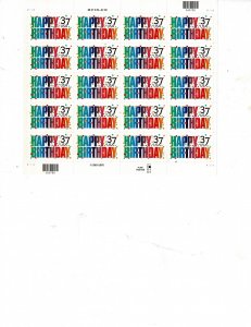 Happy Birthday 37c US Postage Sheet VF MNH #3695