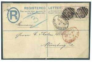 N149a Great Britain Cover 1886 GB Yorks Dewsbury Registered Numerals/GERMANY