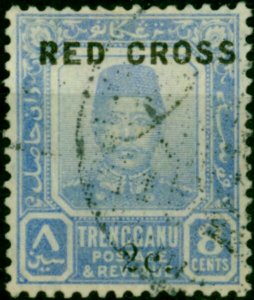 Trengganu 1917 8c + 2c Ultramarine SG22 Good Used