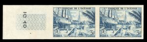 French Colonies, French Polynesia #181, 1856 FIDES, imperf. horizontal pair, ...
