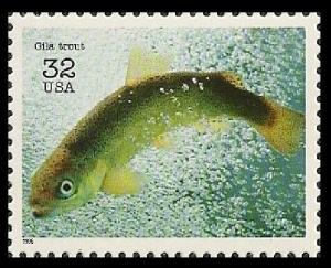 US 3105j Endangered Species Gila Trout 32c single MNH 1996