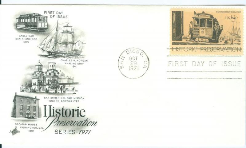 US #1442 8c Historic preservation Artmaster unaddressed FDC