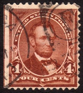 1898, US 4c, Abraham Lincoln, Used, Sc 280b