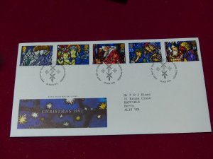 Great Britain First Day Cover 1992 Christmas - Bureau cancel