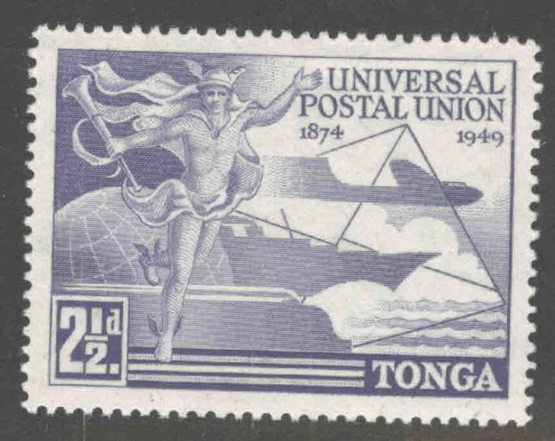 TONGA  Scott 87 MH* 1949 UPU  stamp