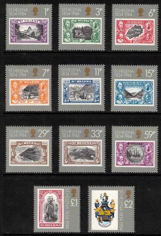 ST HELENA 1984 Colony 150th Anniversary; Scott 399-409, SG 425-35; MNH