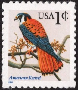 SC#3031A 1¢ American Kestrel Single (2000) SA