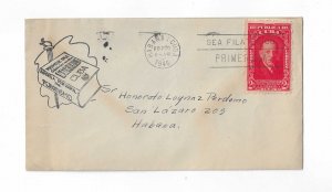 Cuba 1946   2c  Sterling FDC  with cachet