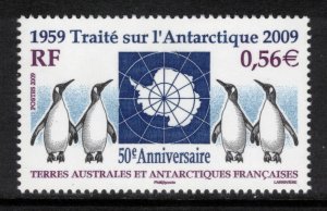 FRENCH ANTARCTIC 2009 Antarctic Treaty Anniversary Scott 421, Yvert 551; MNH