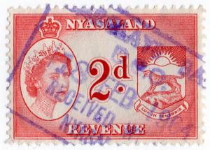 (I.B) Nyasaland Revenue : Duty Stamp 2d