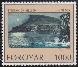 Faroe Islands 1990 MNH Sc #215 1000o Nolsoy Island Coastline, cliffs by Steff...